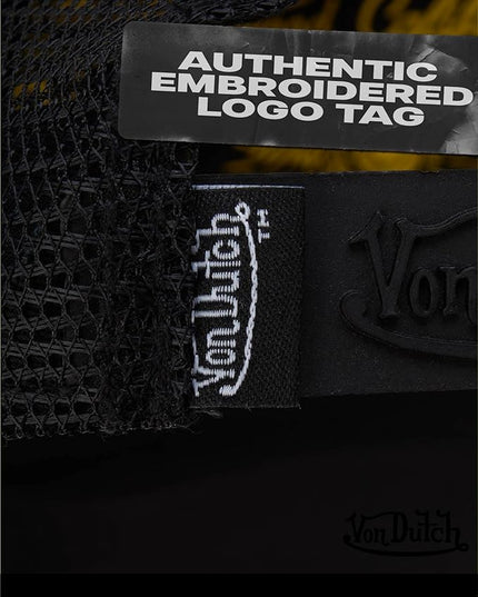 Von Dutch Unisex Trucker Hat - Curved Bill Mesh Back Retro Classic Adjustable Snapback Baseball Cap for Men and Women