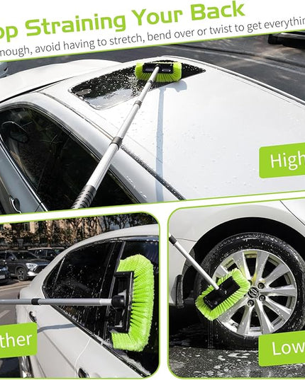 Ordenado 62" Car Wash Brush with Long Handle, Soft Bristle Car Cleaning Brush Supplies, Cars Brushes for Washing Exterior, Cars Washing Brushes Scratch-Free Wash Mop Kit, Universal for RV Truck SUV