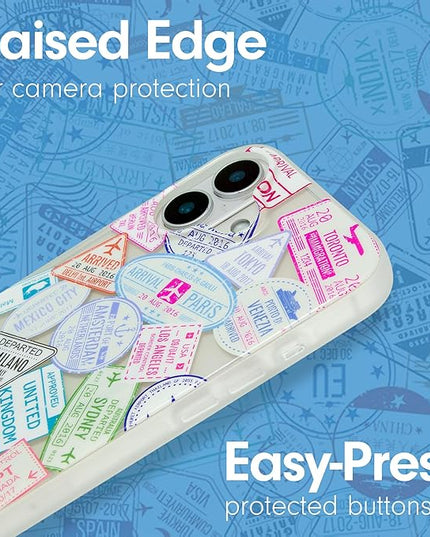 Sonix Case for iPhone 16 Plus | Compatible with MagSafe | 10ft Drop Tested | Passport Stamps