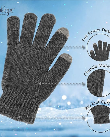 Motique Accessories Chenille Gloves Women Winter Magic Warm Gloves