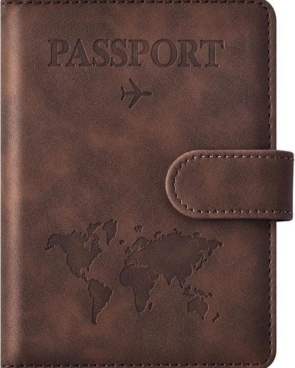 Eoehro Passport Holder for Travel Essentials, Passport Wallet Cover Case for Travel Must Haves Accessories,Passport Book Holders for Women and Men(coffee)