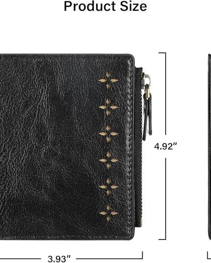 Lavemi Ultra Thin Small Compact Leather Womens Girls Wallets RFID Blocking Credit Card Holder for Women