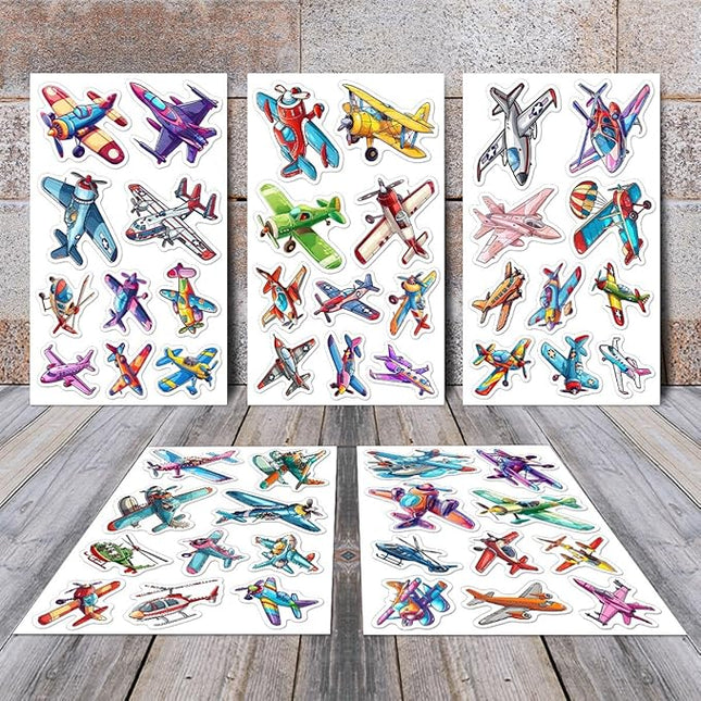Pack 50 Pcs Cute Cool Airplane Stickers for Water Bottles Funny Laptop Luggage Computer Scrapbooking Case Teens Girls Boys Adults Waterproof Aesthetic Sticker Small Vinyl Decals
