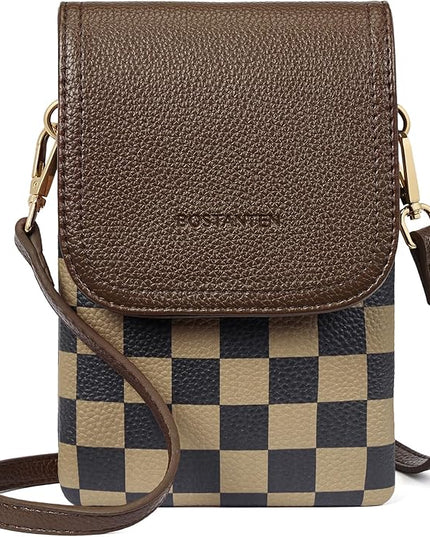 BOSTANTEN Vegan Leather Small Crossbody Bags for Women Designer Cell Phone Bag Wallet Purses Adjustable Strap