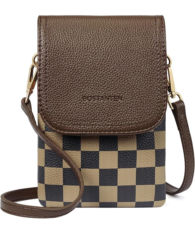 BOSTANTEN Vegan Leather Small Crossbody Bags for Women Designer Cell Phone Bag Wallet Purses Adjustable Strap