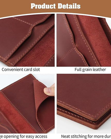 Jack&Chris Leather Passport Holder, Handmade Passport cover, Travel Wallet Cover Case for Men and Women, Leather Travel Documents Organizer Protector, JC107