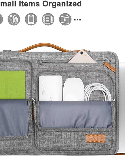 MOSISO 360 Protective Laptop Shoulder Bag,14 inch Computer Bag Compatible with HP Lenovo Dell ASUS Acer, HP, Dell Latitude, Lenovo,Side Open Messenger Bag with 4 Zipper Pockets&Handle, Gray