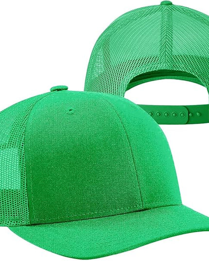 TZ Promise Men Women Plain Cotton Trucker Cap with Breathable Mesh Back, Snapback Baseball Hats