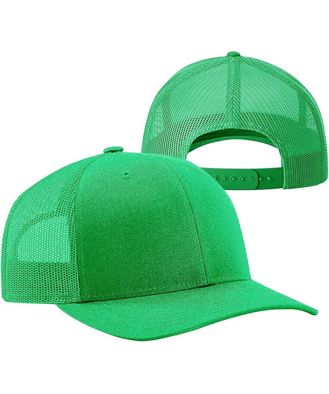 TZ Promise Men Women Plain Cotton Trucker Cap with Breathable Mesh Back, Snapback Baseball Hats