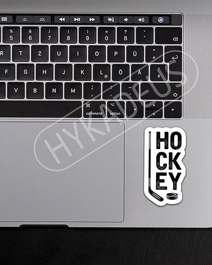 (3PCS) Hockey Stickers – Cool Hockey Gift for Dad, Coaches, Fans, Boys & Girls – Waterproof Vinyl Decals for Laptop, Water Bottle, Scrapbook, Tumbler, Phone – 3" x 1.6"