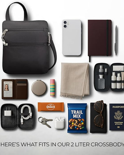 Travelon Anti-theft Classic Slim Double Zip Crossbody
