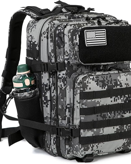 QT&QY 25L/45L Military Tactical Backpack For Men Molle Daypack 3 Day Bug Out Bag Hiking Rucksack With Bottle Holder