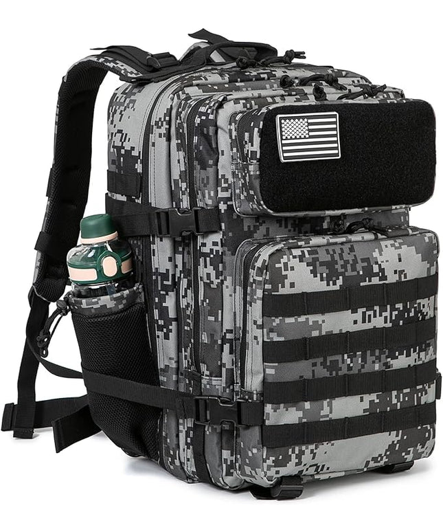 QT&QY 25L/45L Military Tactical Backpack For Men Molle Daypack 3 Day Bug Out Bag Hiking Rucksack With Bottle Holder