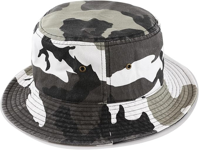 The Hat Depot Bucket Hat - Unisex 100% Cotton & Denim UPF 50 Packable Summer Travel Beach Sun Hat