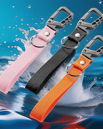 Metal heavy duty key chain carabiner clip bottle opener wrist lanyard ring car key fob unisex for men and women