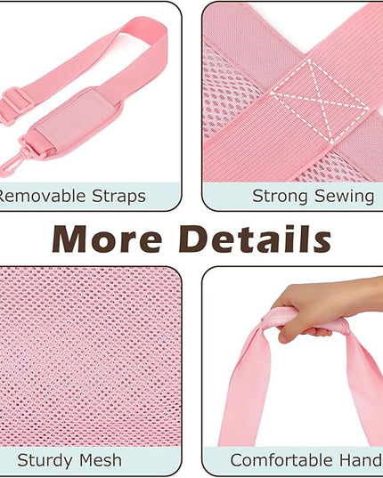 Mesh Beach Bag, Large Beach Tote with Zipper Pocket, Toys Pool Bag for Family Travel Vacation Cruise Essentials