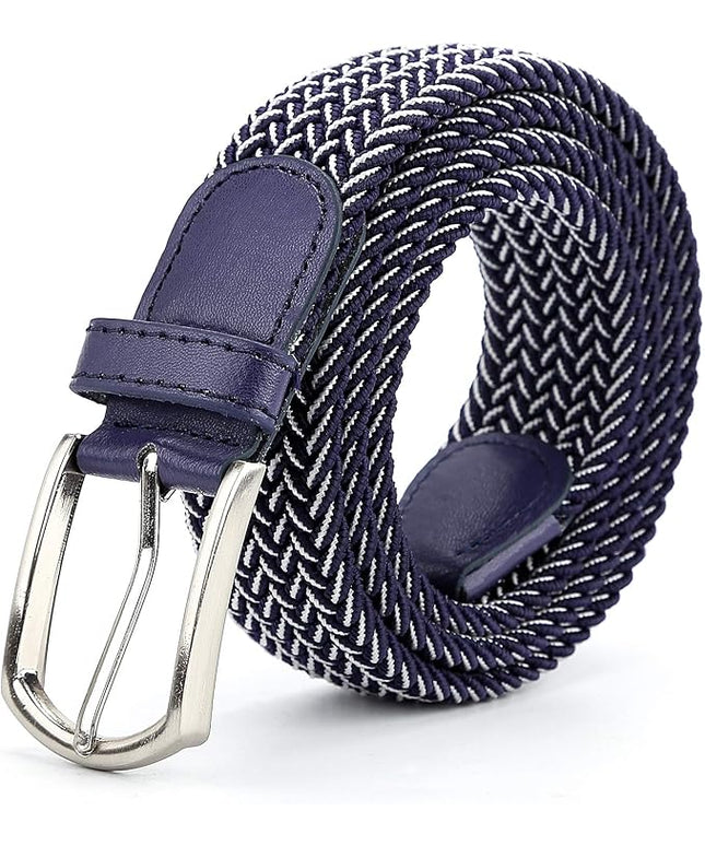 Braided Canvas Woven Elastic Stretch Belts for Men/Women/Junior with Multicolored