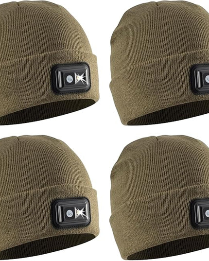 POWERCAP LED Hat Light 150 Lumens Rechargeable Fleece Beanie with Bright Built-in Headlamp Waterproof LED Warm One Size Cap