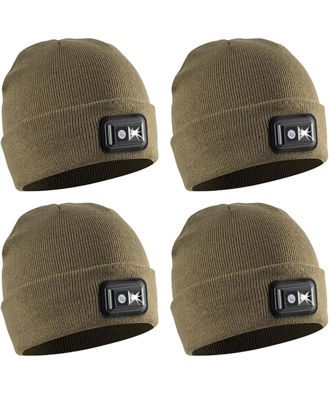 POWERCAP LED Hat Light 150 Lumens Rechargeable Fleece Beanie with Bright Built-in Headlamp Waterproof LED Warm One Size Cap