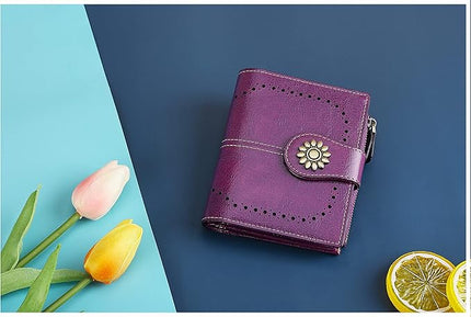 Lavemi Womens Leather Wallet Small Compact RFID Blocking Credit Card Case Purse with Zipper Pocket | Small, Compact, RFID Blocking, Zipper Pocket, Small, Compact