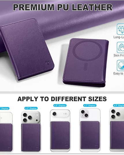 TUCCH for Magsafe Wallet with 6 Card Holders, RFID Blocking [Clear ID Window] PU Leather Men Women Folio Magnetic Phone Wallet for iPhone 17/16/15/14/13/12/Plus/Air/Pro/Pro Max Series, Dark Purple