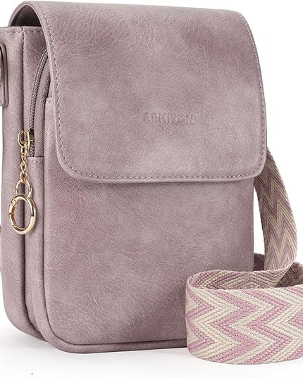 APHISON Small Crossbody Bags for Women Trendy, Leather Phone Wallet Purses Handbags Card Slots with Adjustable Guitar Strap