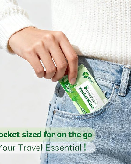 Unscented Wet Wipes Travel Size with Aloe Vera, Hypoallergenic Pocket Wipes for Sensitive Skin, 99% Water Moisturizing Mini Wipes Travel Essentials, 48 Count (8 Packs of 6)