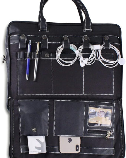 18 Inch Leather Laptop Bag for Computer Bag for Men– Supple Genuine Leather Briefcases for Men W/Padded Laptop Case Leather