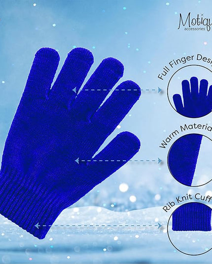 Motique Accessories Ladies Gloves Magic Knit Gloves for Women Solid Colors