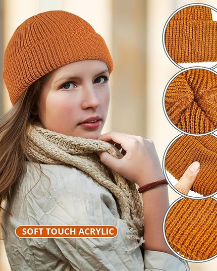 SATINIOR Trawler Beanie Watch Hat Roll-up Edge Skullcap Fisherman Beanie for Women Men