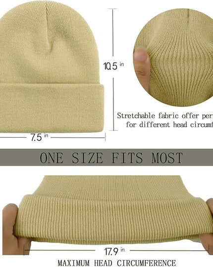 ZOORON 1&2 Pack Beanie for Men Women Slouchy Beanie Hats Winter Knit Caps Soft Ski Hat Unisex