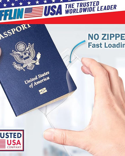 Mifflin-USA Passport & Card Holders (Clear, 4x6 Inches, 10 Pack), Extra Large ID Name Badge Holder, Zipperless Vertical Plastic Card Holders