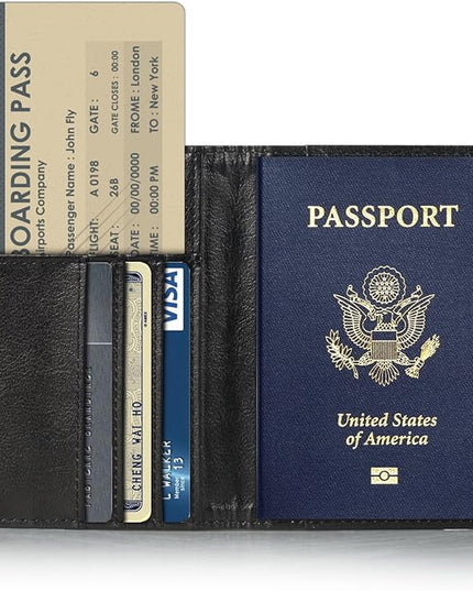 Passport Holder Cover Case PU Leather RFID Blocking Card Pockets Holder Cute Luggage Magnetic Wallet Passport Holder Case for travel Women Men, Don't Touch