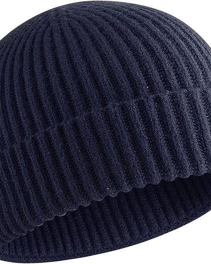 50% Wool Warm Cuffed Swag Knit Short Fisherman Beanie for Men Women Winter Hats Trawler Skull Cap