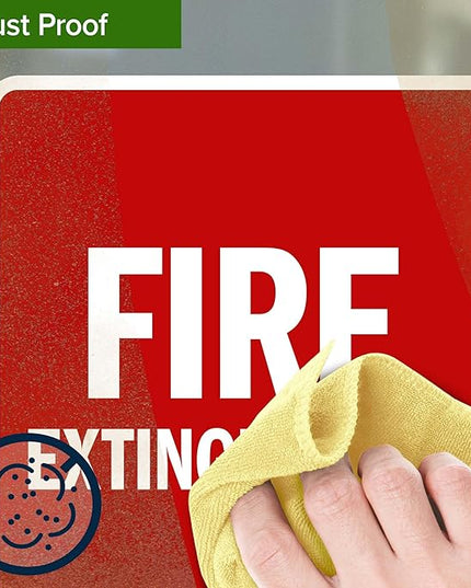 Fire Extinguisher Graphic Sign, 10x7 Inches, 4 Mil Vinyl Decal Stickers Weather Resistant, Made in USA by My Sign Center