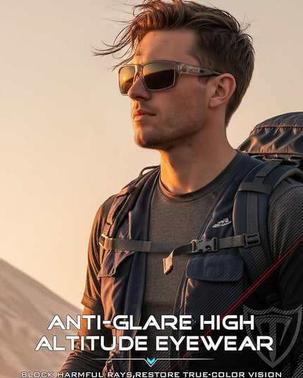 ATTCL Polarized Sunglasses Men for Fishing: UV Protection Lightweight TR90 Sports Wrap Sun Glasses Driving Golf Running