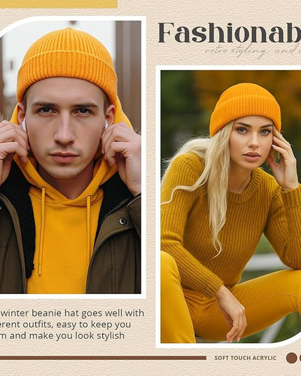 SATINIOR Trawler Beanie Watch Hat Roll-up Edge Skullcap Fisherman Beanie for Women Men