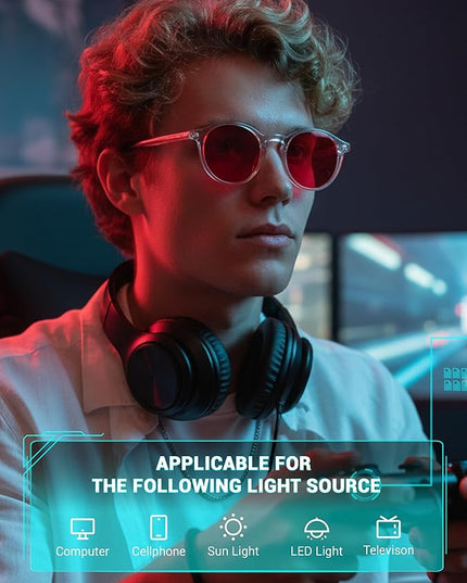 TIJN Blue Light Blocking Glasses Men Women Vintage Thick Round Rim Frame Eyeglasses