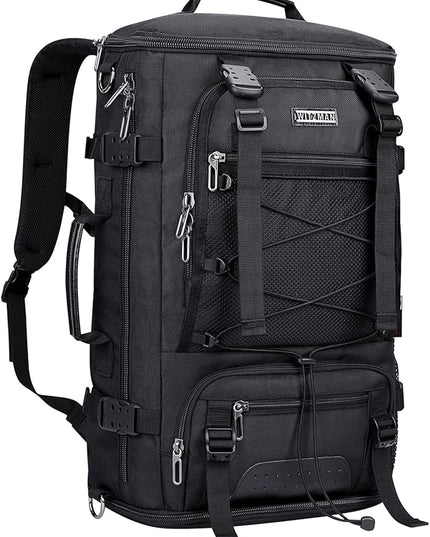 WITZMAN Travel Backpack for Men Convertible Large Carry on Backpack with Shoe Compartment for Airplanes Fit 17 Inch Laptop(B689 Black)