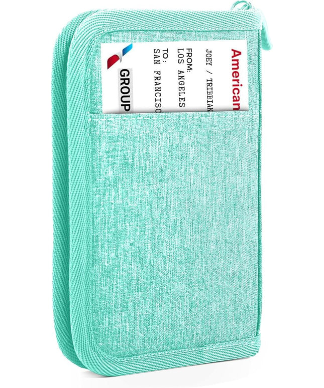 Single Passport Holder for Travel, RFID Travel Document Organizer for Women Waterproof Passport Wallet Men Portable Case for Cards, Boarding Pass, ID, Money, Tickets with Zipper