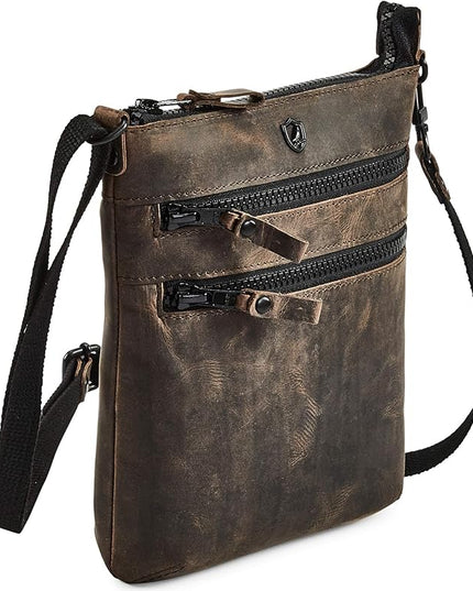 Crossbody Sling Bag for Women Small Real Leather Purse Vintage Travel Crossover Shoulder Bag Handmade