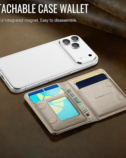 Vinich for MagSafe Wallet Magnetic RFID Blocking Card Holder Compatible with MagSafe Phones and Cases, Strong Magnet Minimalist Phone Wallet for iPhone 17/16/15/14/13/12/ Pro/Max/Plus, Desert Titanium