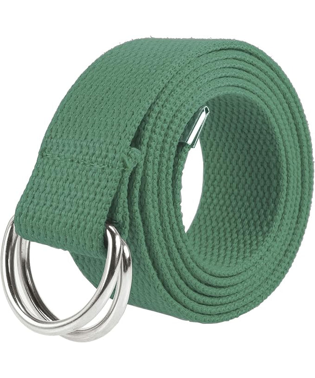 Gelante Canvas Web D Ring Belt Silver Buckle Military Style for men & women 1 or 3 pcs