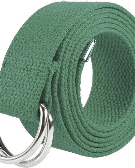 Gelante Canvas Web D Ring Belt Silver Buckle Military Style for men & women 1 or 3 pcs
