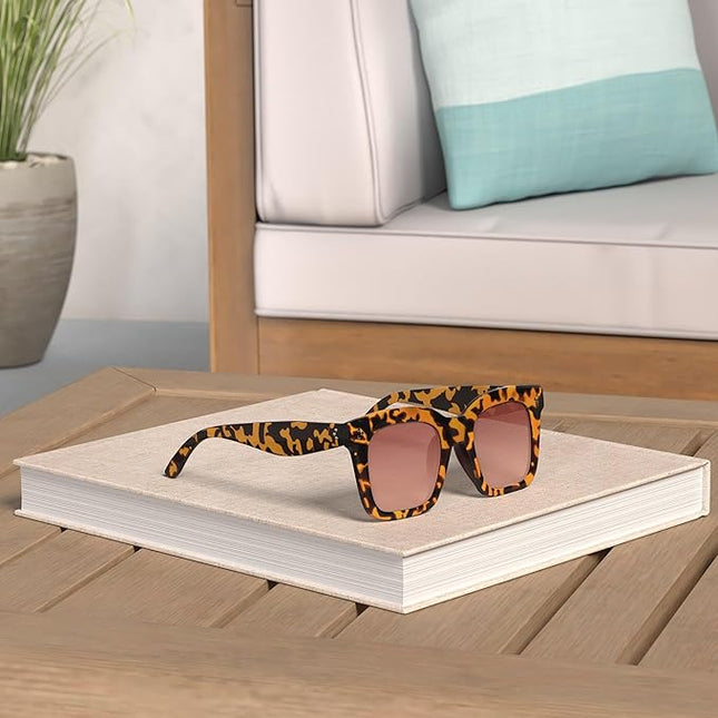 Vintage Women Oversized Sunglasses Designer Luxury Square Sun Glasses UV400 Protection Flat Lens
