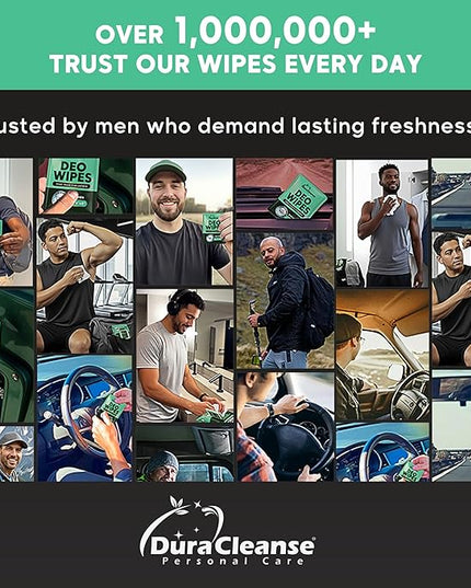 Deodorant Wipes for Men - Freshening Body Towelettes for Post-Workout, Travel, and Daily Deodorizing - On-the-Go Fresh Scent Cleansing Wipes, 120 Count (2 Pack)