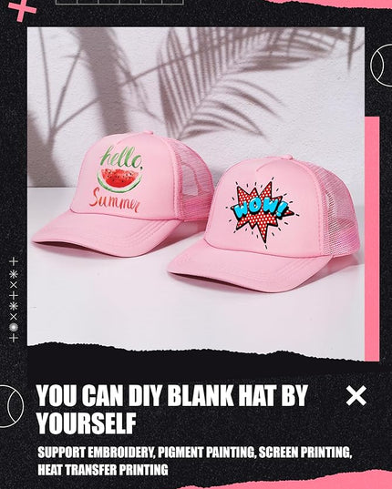 10 Pcs Sublimation Blank Trucker Hats Bulk Mesh Baseball Cap Polyester Mesh Trucker Hat for Men and Women