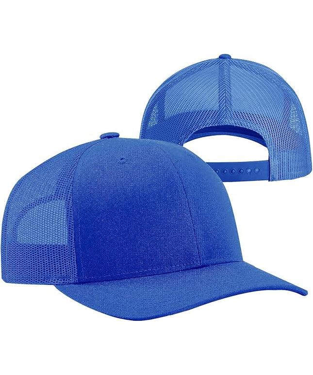 TZ Promise Men Women Plain Cotton Trucker Cap with Breathable Mesh Back, Snapback Baseball Hats