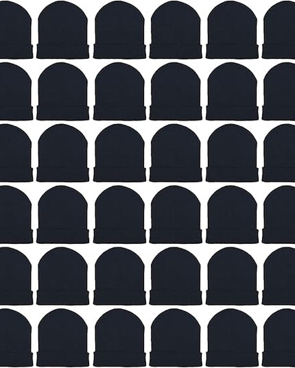 48 Pack Kids Winter Beanies, Warm Cold Weather Hats for Boys Girls Children, School Outdoors, Bulk