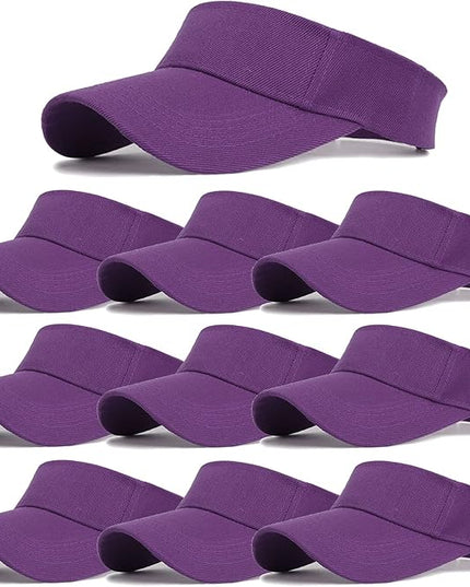10 Pack Men Women Sun Visor Adjustable UV Protection Blank Sun Visor Hats Caps for Beach Pool Golf Tennis Sports